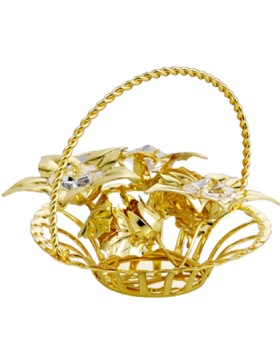 24K GOLD PLATED FLOWER BASKET